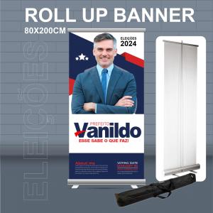 Banner Roll Up Lona 440g 80x200cm 4X0 Lona Brilho  