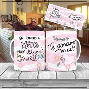 Caneca dia das Mães Porcelana  Branca Sublimação  