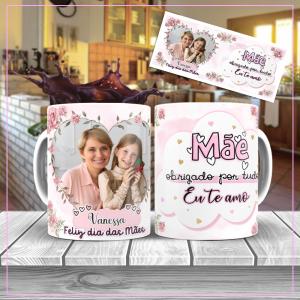 Caneca dia das Mães Porcelana  Branca Sublimação  