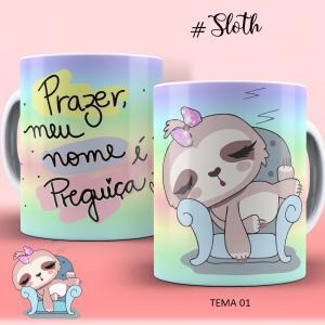 Caneca Preguicinha Motivada Porcelana  Branca Sublimação  