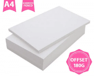 Impressão Papel Offset 180g 180g A4   fosco 